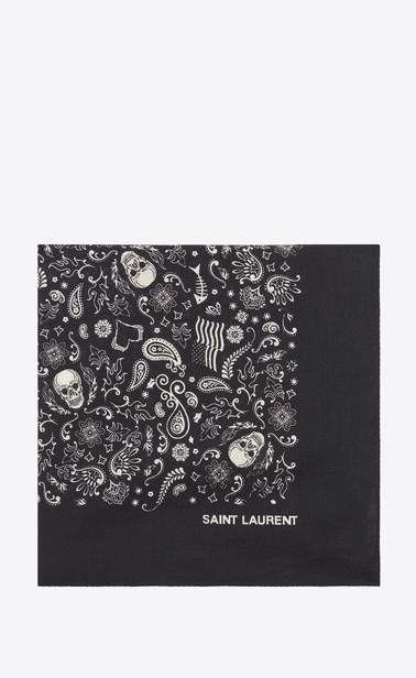 Bandana in cotton voile with USA skull print